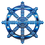 Cobalt Ornate Dharma Wheel