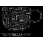 Coffee Cup Word Cloud Grayscale