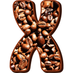 X letter with coffee