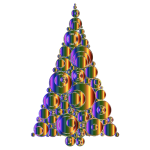 Colorful Abstract Circles Christmas Tree 6 Variation 4 No Background