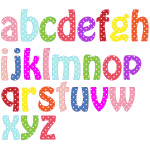 Colorful lowercase alphabet