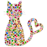 Colorful Cat Heart Tail Circles 8