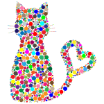 Colorful Cat Heart Tail Circles