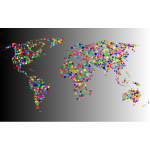 Colorful Circles World Map With Background 6
