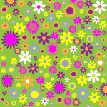 Floral pattern on green background