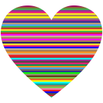 Colorful Horizontal Striped Heart