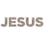 Colorful Jesus Typography 2 No Background
