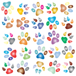 Colorful Paw Prints Pattern Background Reinvigorated 2 No Black background