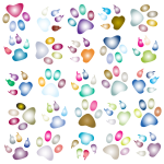 Colorful Paw Prints Pattern Background Reinvigorated 3 No Black background