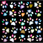 Colorful Paw Prints Pattern Background Reinvigorated 3