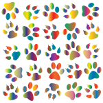 Colorful Paw Prints Pattern Background Reinvigorated 4 No Black background