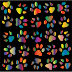 Colorful Paw Prints Pattern Background Reinvigorated 4