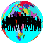 Colorful World Globe Human Family