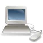 Computer with keyboard and mouse vector illustration