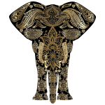 Copper Floral Pattern Elephant