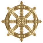 Copper Ornate Dharma Wheel