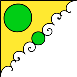 Vector image of green and yellow corner decoration