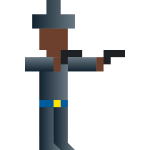 Vector image of cowboy with two guns pixel art