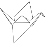 Origami crane vector graphics