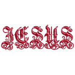 Crimson Jesus Typography Lines No Background