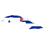Cuba's flag and map