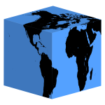 Cube Earth Silhouette