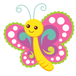Colorful cartoon butterfly