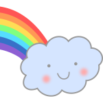 Cute cloud with rainbow vector image