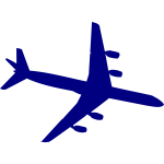 Douglas DC-8 blue silhouette vector image