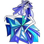 Blue dancing lady