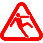 Vector image of slippery floor sign