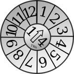 Vector drawing of round manufacturing date stamp