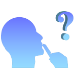 Deep thought man silhouette vector drawing