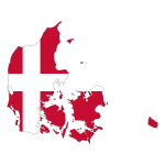 Denmark Map Flag With Stroke