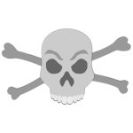 Vector image of abstract skull and bones sign