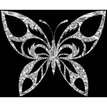 Diamond Tribal Butterfly Silhouette With Background
