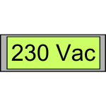 Digital display "230 Vac" vector image