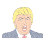 Donald Trump Cartoon 2 Crosshatched