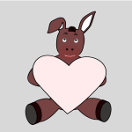 Donkey holding heart vector drawing