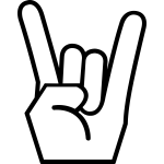 Vector image of rock on hand sign in black and white