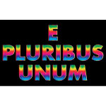 E Pluribus Unum Rainbow Typography