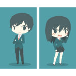 Business boy and girl