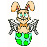Easter armed rabbit