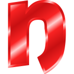 Effect Letters Alphabet red: rounded n