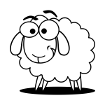 Vector image of nerdy sheep