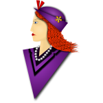 Vector illustration of elegant woman with violet hat