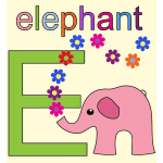 Elephant with Alphabet E