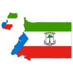 Equatorial Guinea Flag Map With Stroke