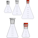 Laboratory flasks vector clip art