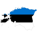 Estonia Map Flag With Stroke